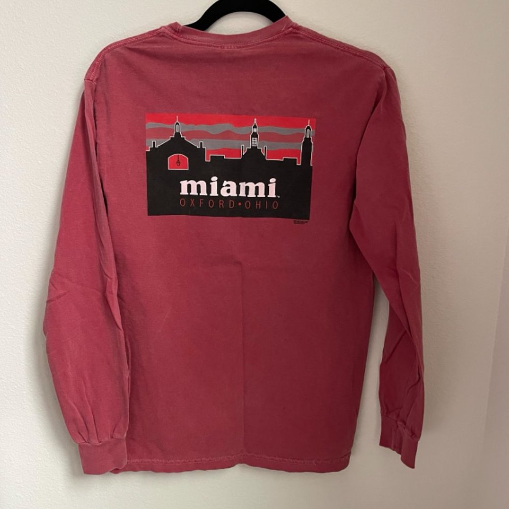 NWOT Comfort Colors Small Miami University Long Sleeve Tee (Patagonia Style)
